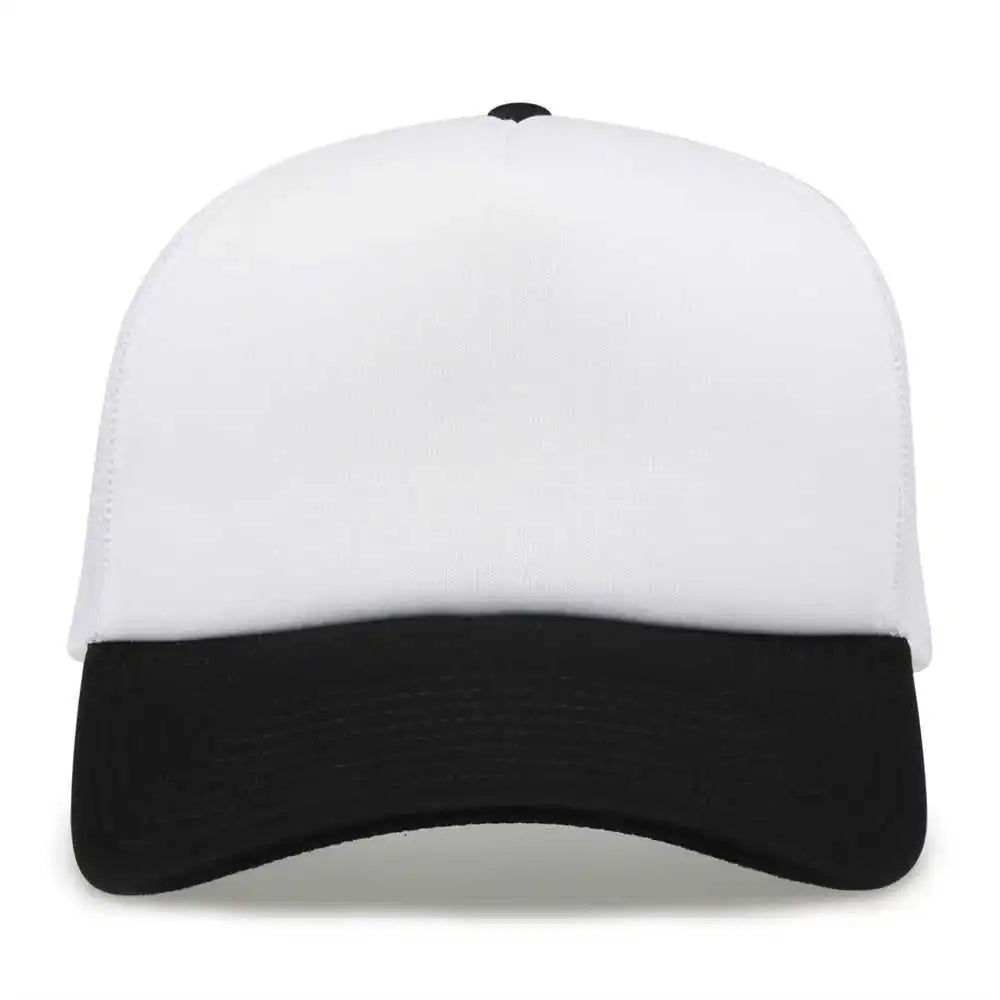 The Game Gb473 Foam Front Trucker Cap White Black / one Size Fits Most