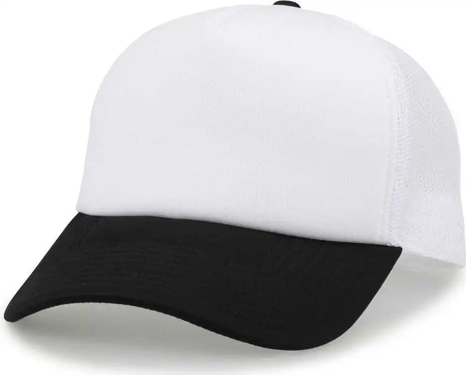 The Game Gb473 Foam Front Trucker Cap - White Black - one Size Fits Most