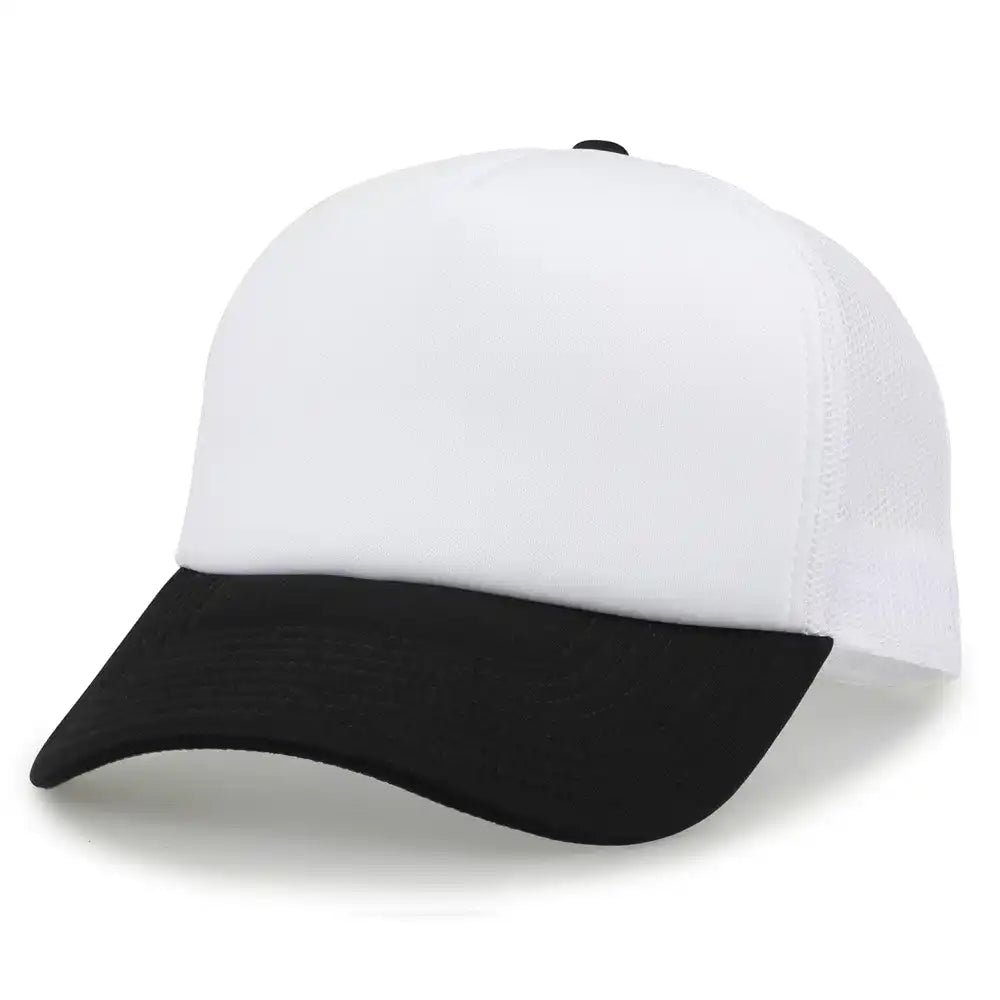 The Game Gb473 Foam Front Trucker Cap White Black / one Size Fits Most