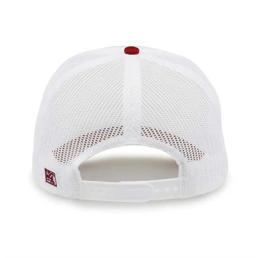 The Game Gb473 Foam Front Trucker Cap White Cardinal / one Size Fits Most