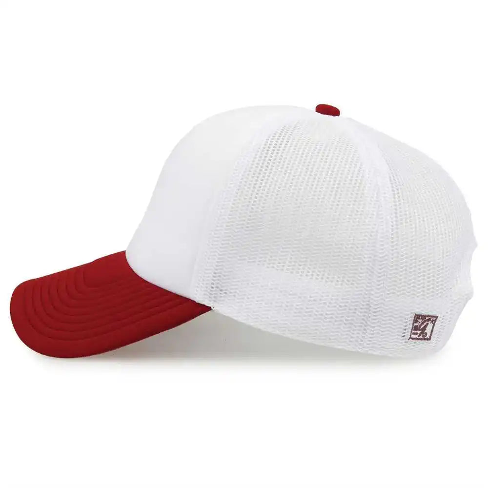 The Game Gb473 Foam Front Trucker Cap White Cardinal / one Size Fits Most