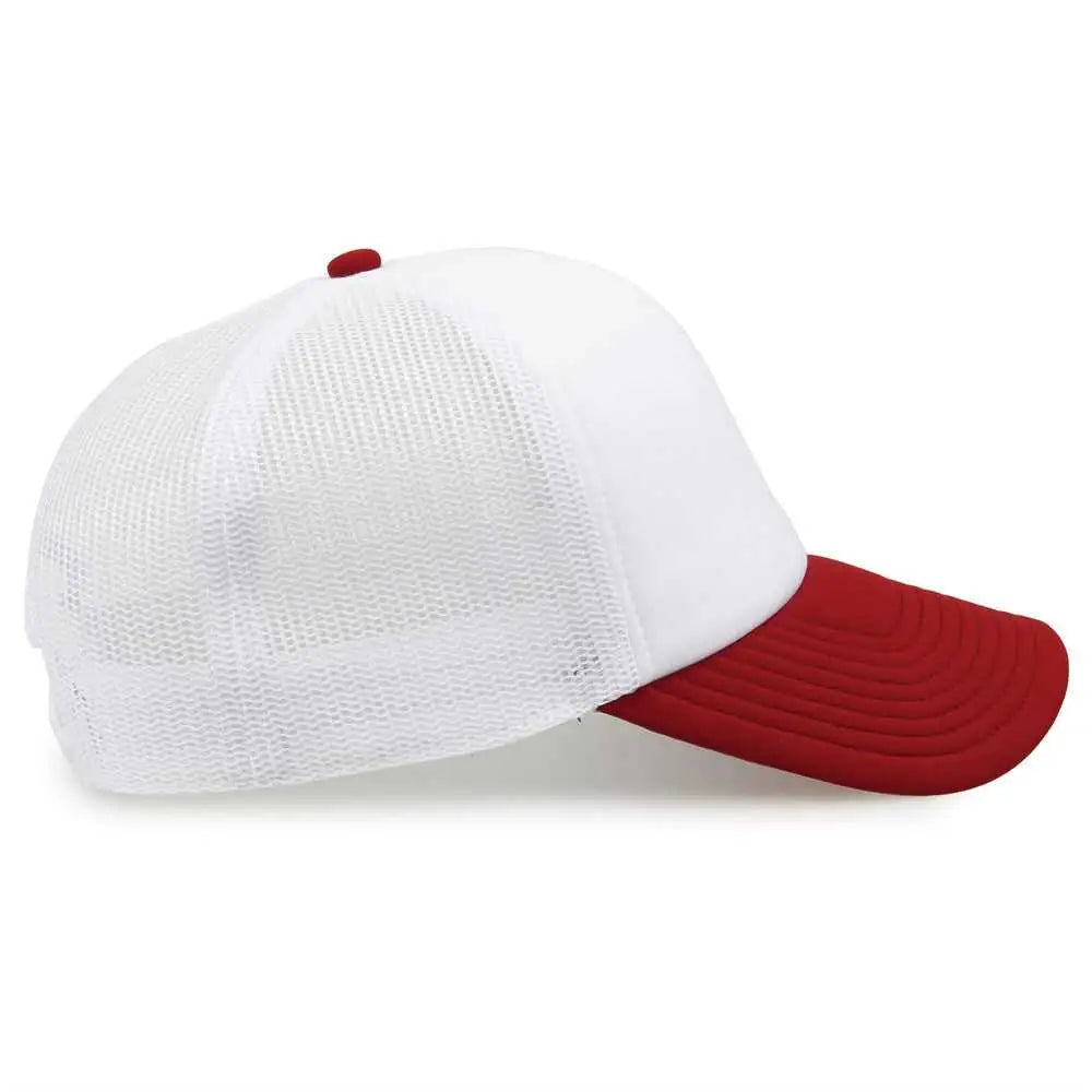 The Game Gb473 Foam Front Trucker Cap - White Cardinal - one Size Fits Most