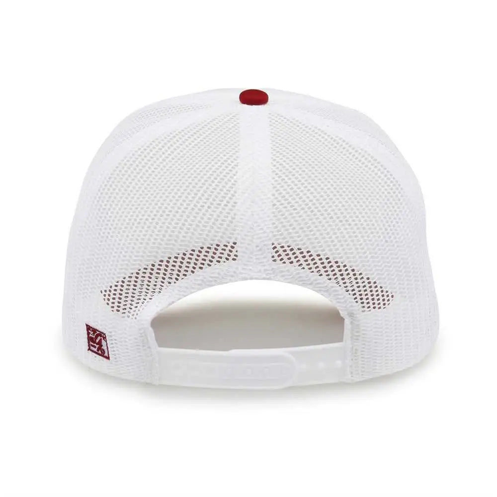 The Game Gb473 Foam Front Trucker Cap - White Cardinal - one Size Fits Most