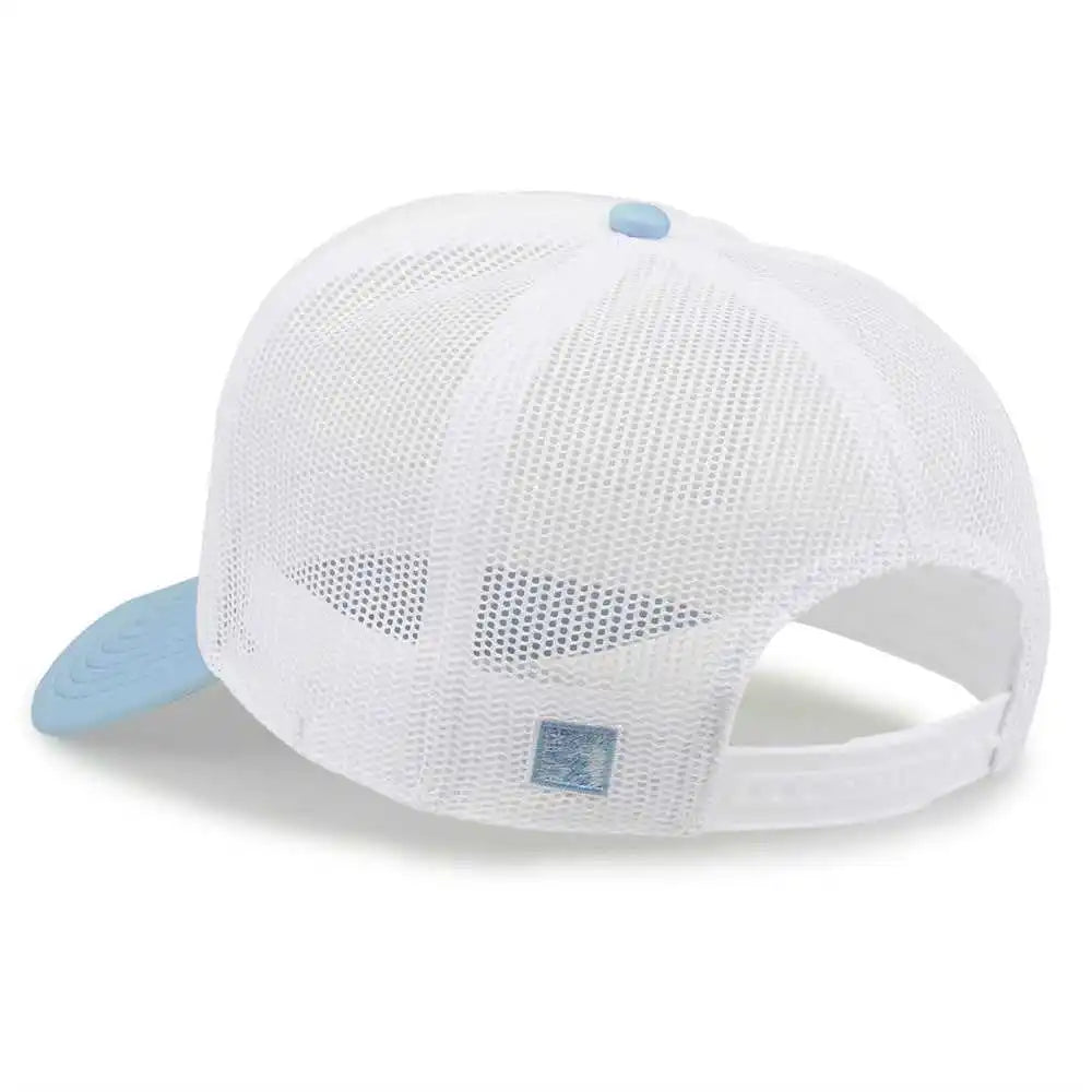 The Game Gb473 Foam Front Trucker Cap White Columbia Blue / one Size Fits Most