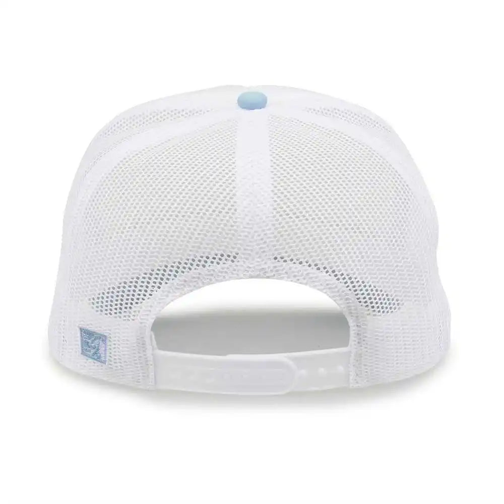The Game Gb473 Foam Front Trucker Cap White Columbia Blue / one Size Fits Most