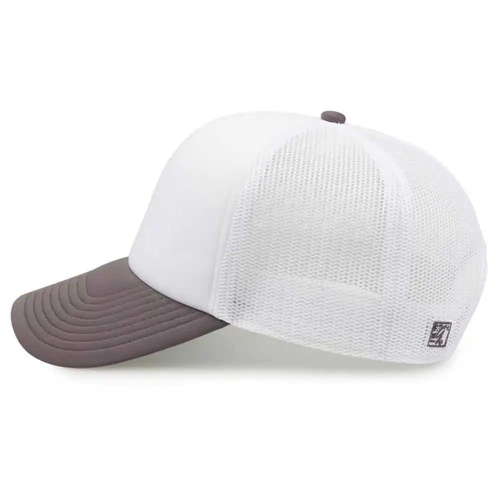 The Game Gb473 Foam Front Trucker Cap White Grey Gray / one Size Fits Most