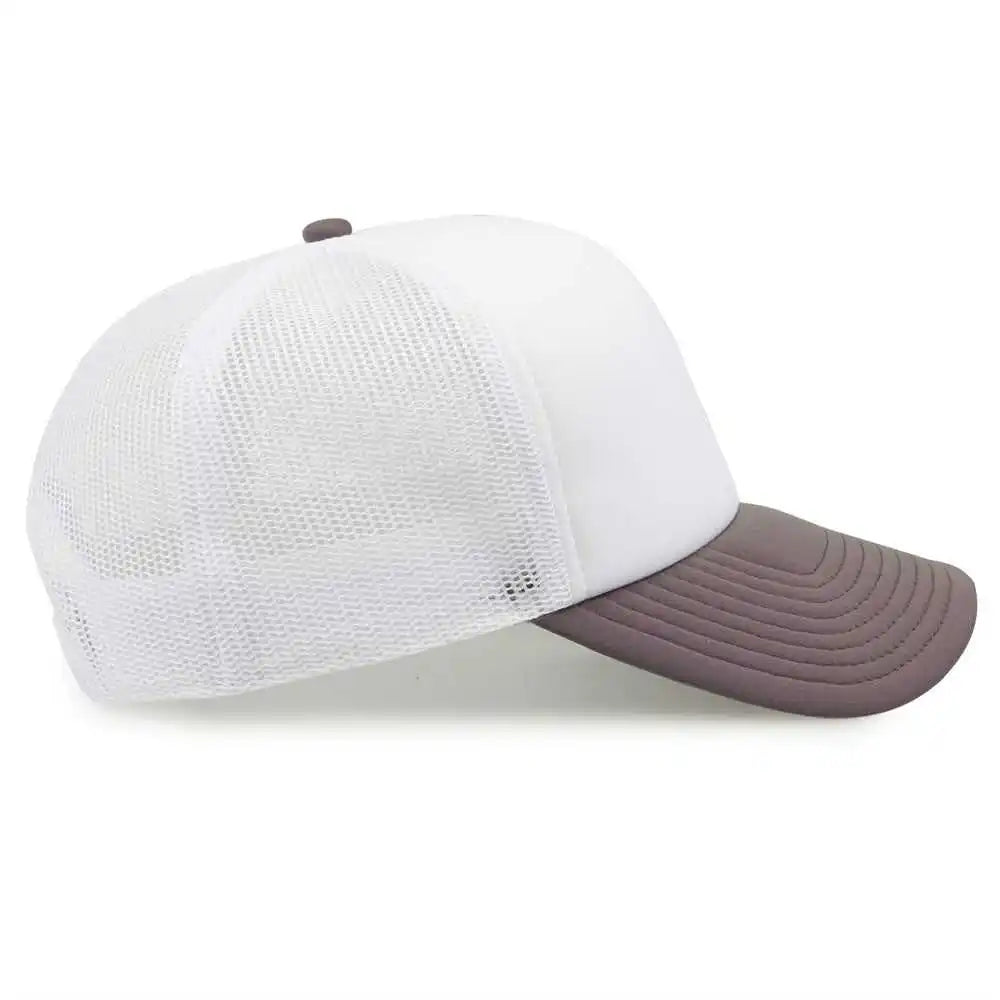 The Game Gb473 Foam Front Trucker Cap White Grey Gray / one Size Fits Most