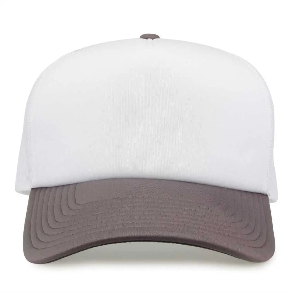 The Game Gb473 Foam Front Trucker Cap - White Grey - Gray / one Size Fits Most