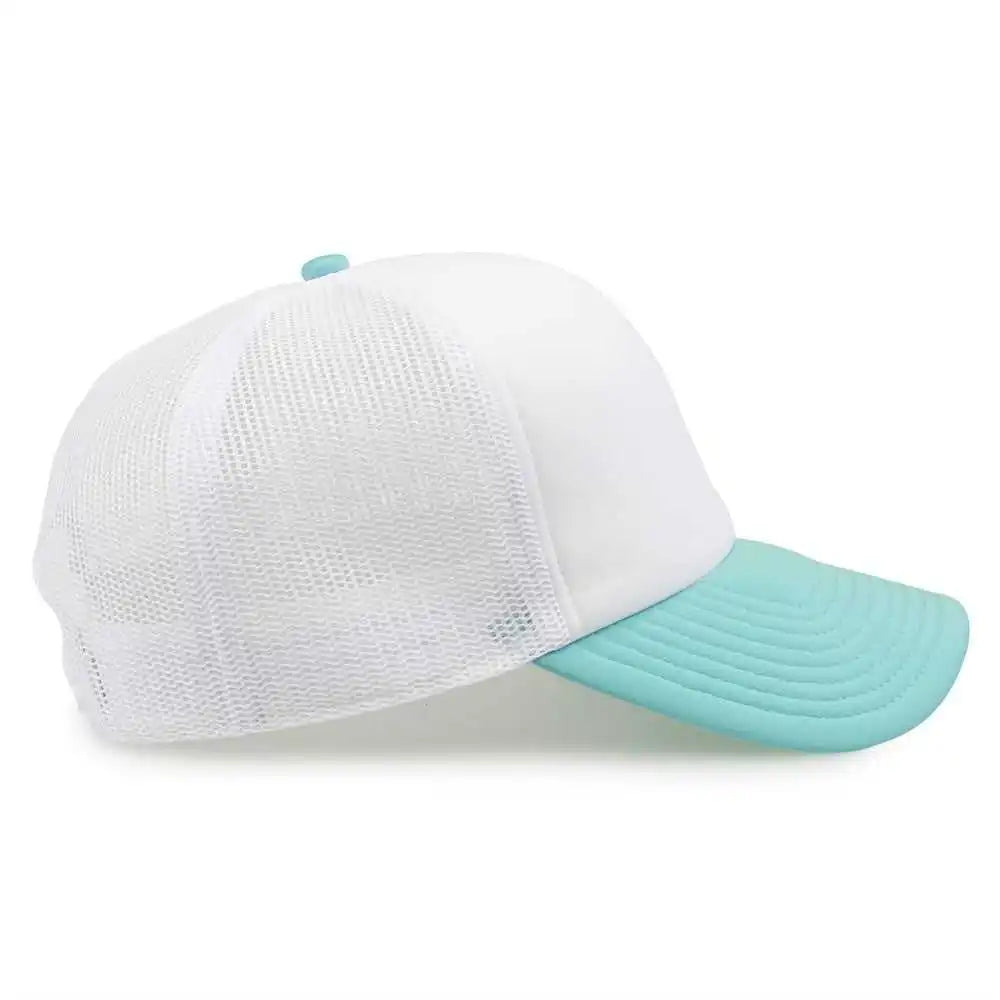 The Game Gb473 Foam Front Trucker Cap White Gumdrop Mint / one Size Fits Most