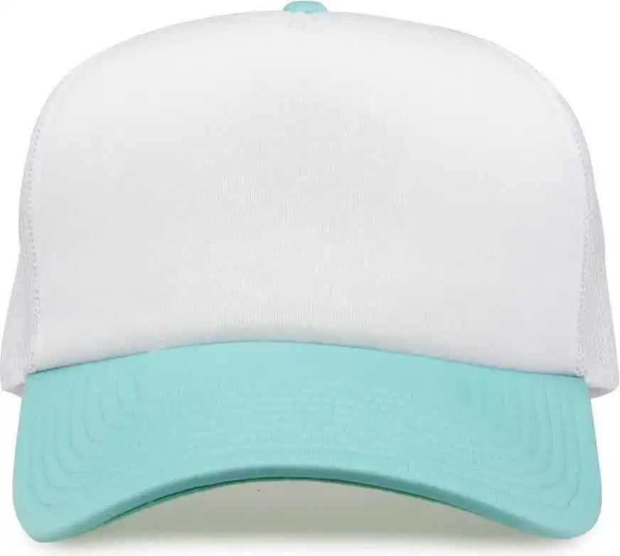 The Game Gb473 Foam Front Trucker Cap White Gumdrop Mint / one Size Fits Most