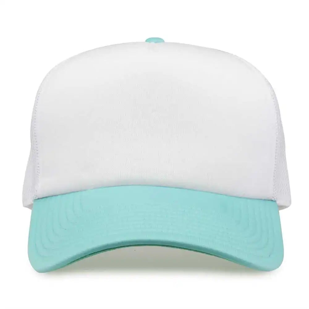 The Game Gb473 Foam Front Trucker Cap White Gumdrop Mint / one Size Fits Most