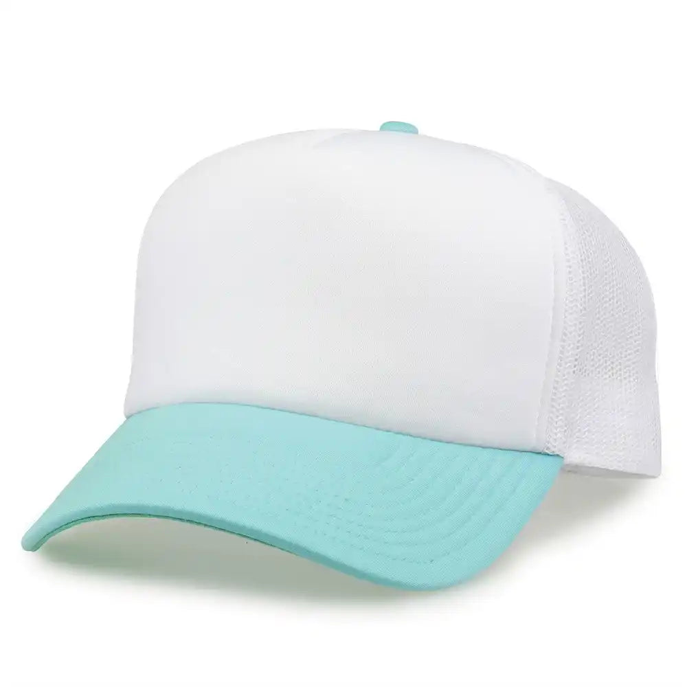 The Game Gb473 Foam Front Trucker Cap White Gumdrop Mint / one Size Fits Most