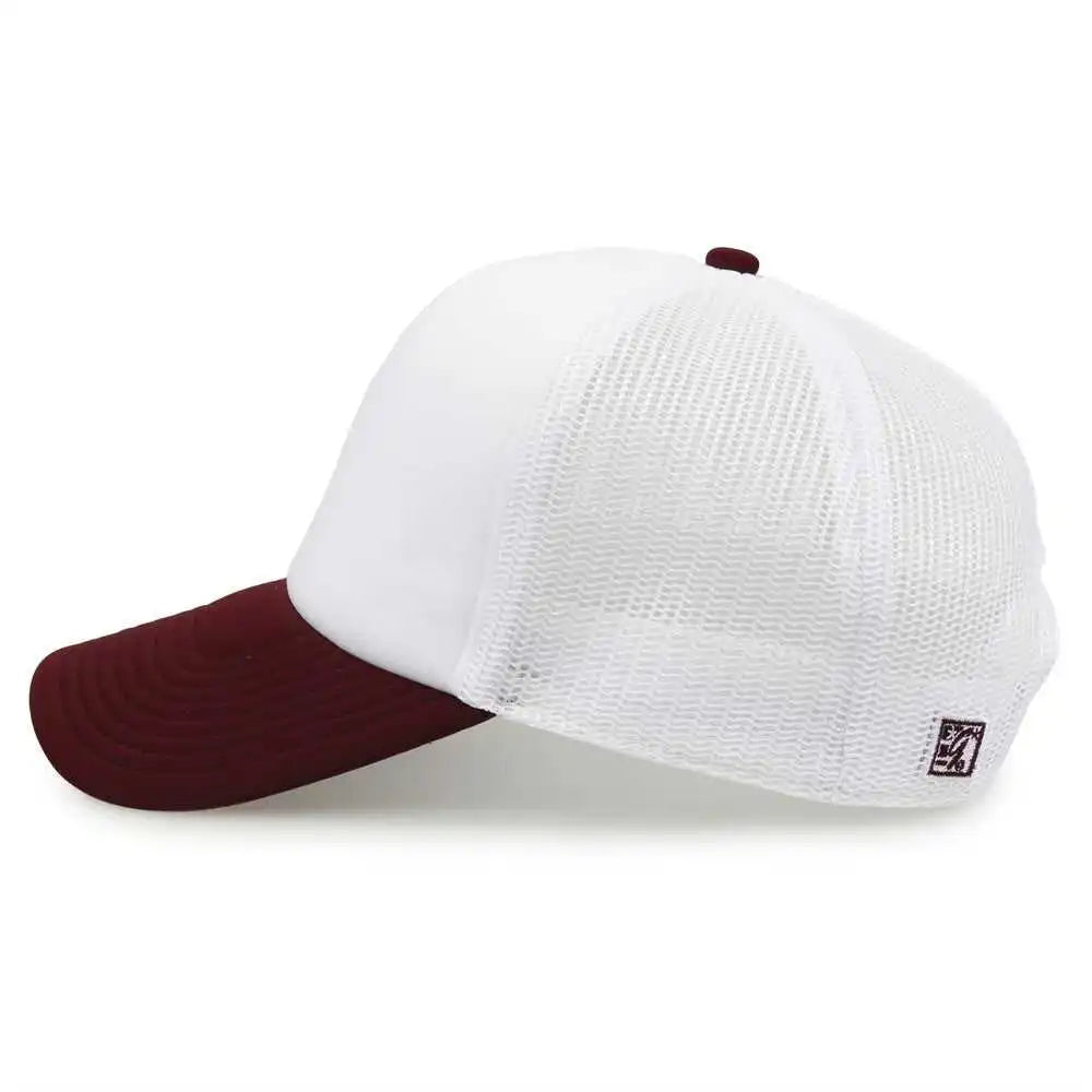 The Game Gb473 Foam Front Trucker Cap White Maroon / one Size Fits Most