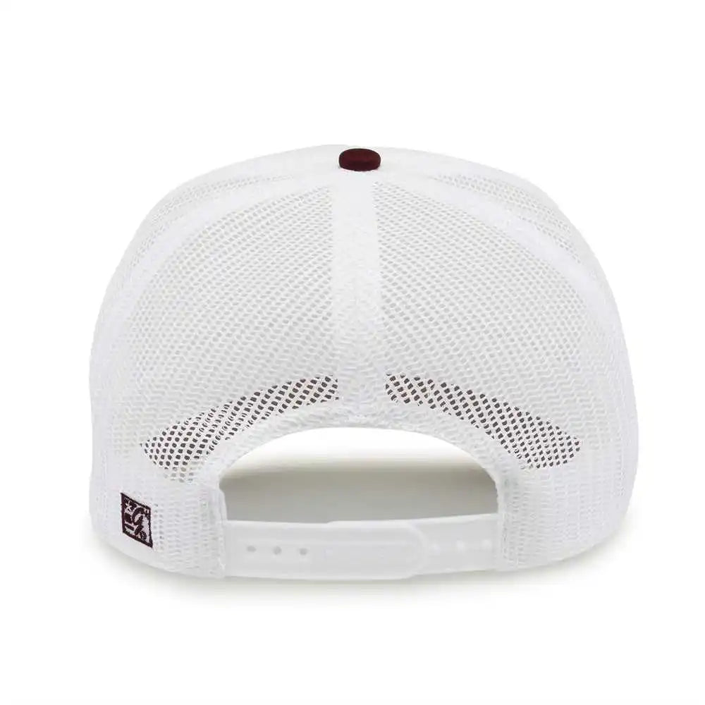 The Game Gb473 Foam Front Trucker Cap White Maroon / one Size Fits Most