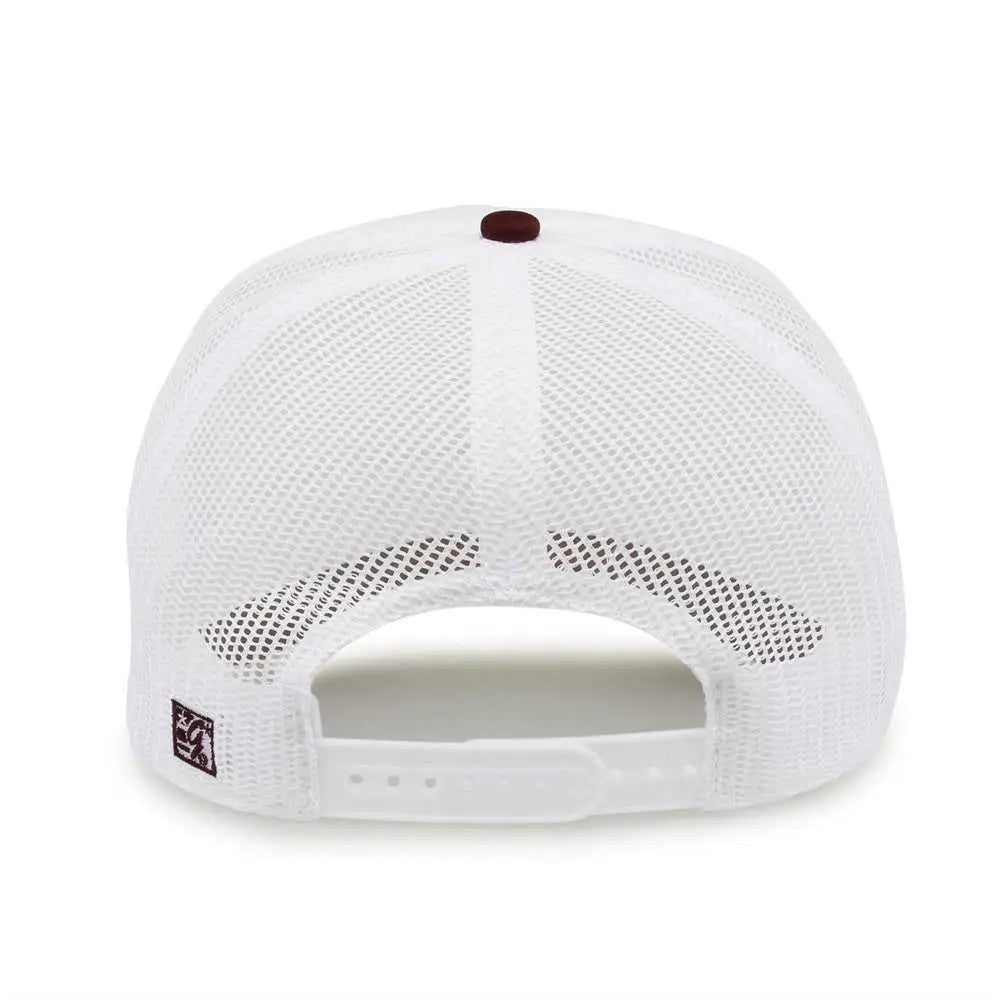The Game Gb473 Foam Front Trucker Cap - White Maroon