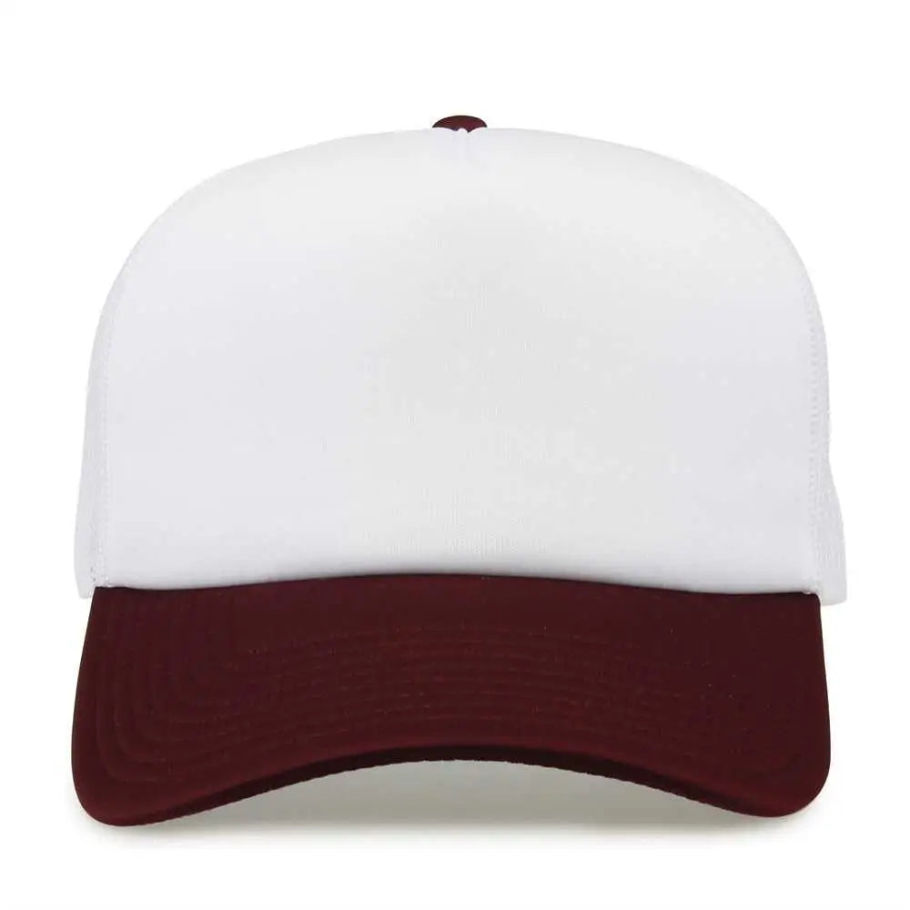 The Game Gb473 Foam Front Trucker Cap - White Maroon