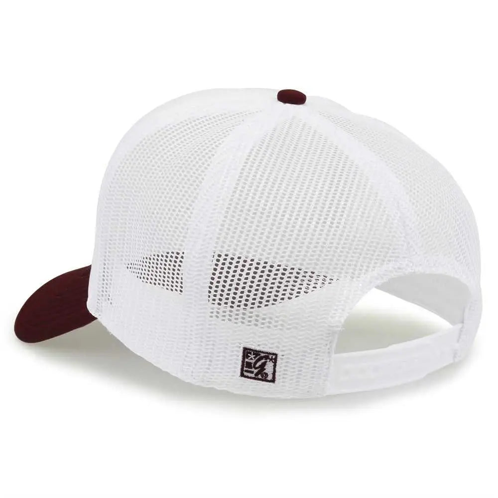 The Game Gb473 Foam Front Trucker Cap - White Maroon