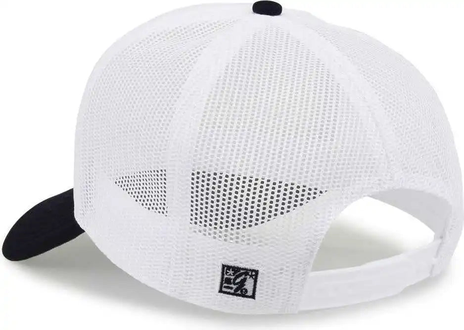 The Game Gb473 Foam Front Trucker Cap White Navy / one Size Fits Most