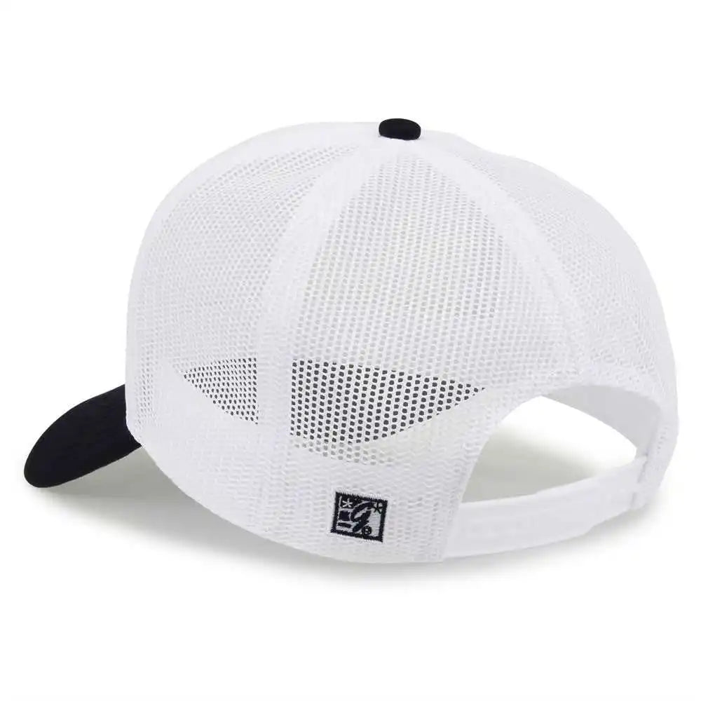 The Game Gb473 Foam Front Trucker Cap White Navy / one Size Fits Most