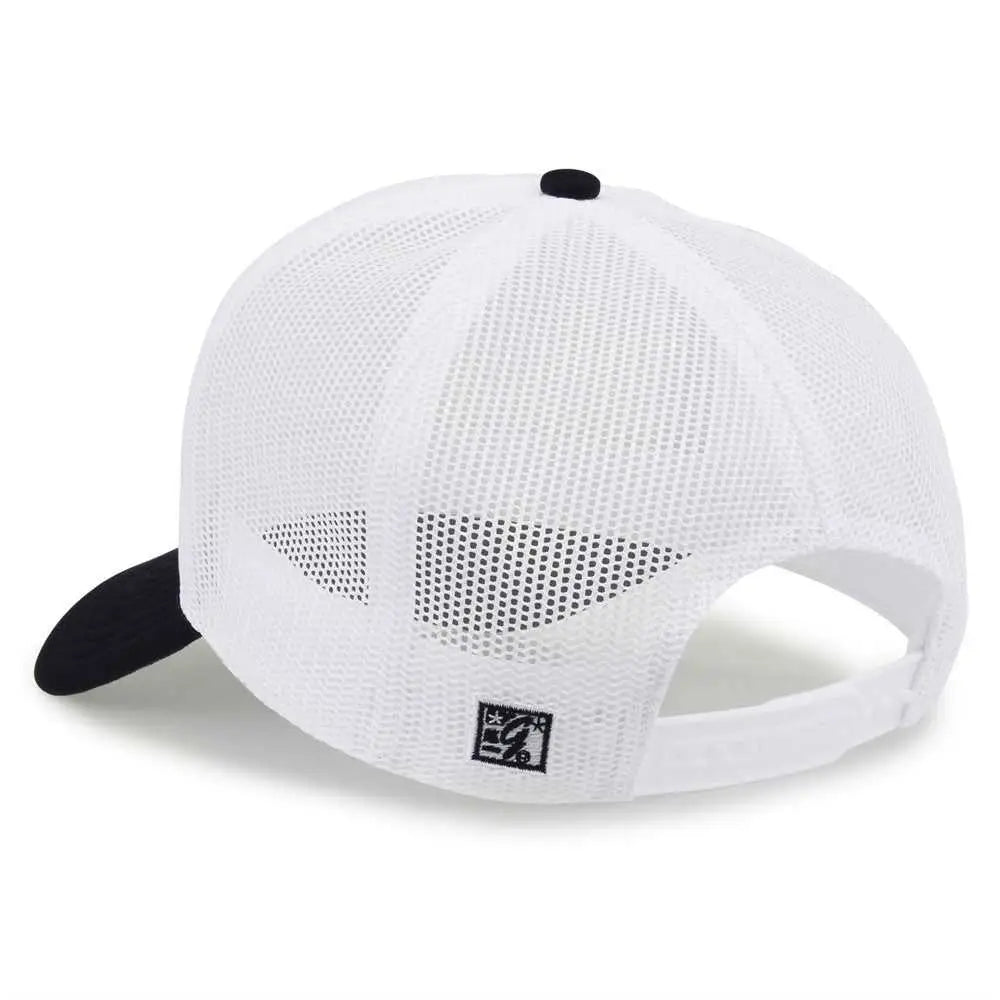 The Game Gb473 Foam Front Trucker Cap - White Navy - one Size Fits Most