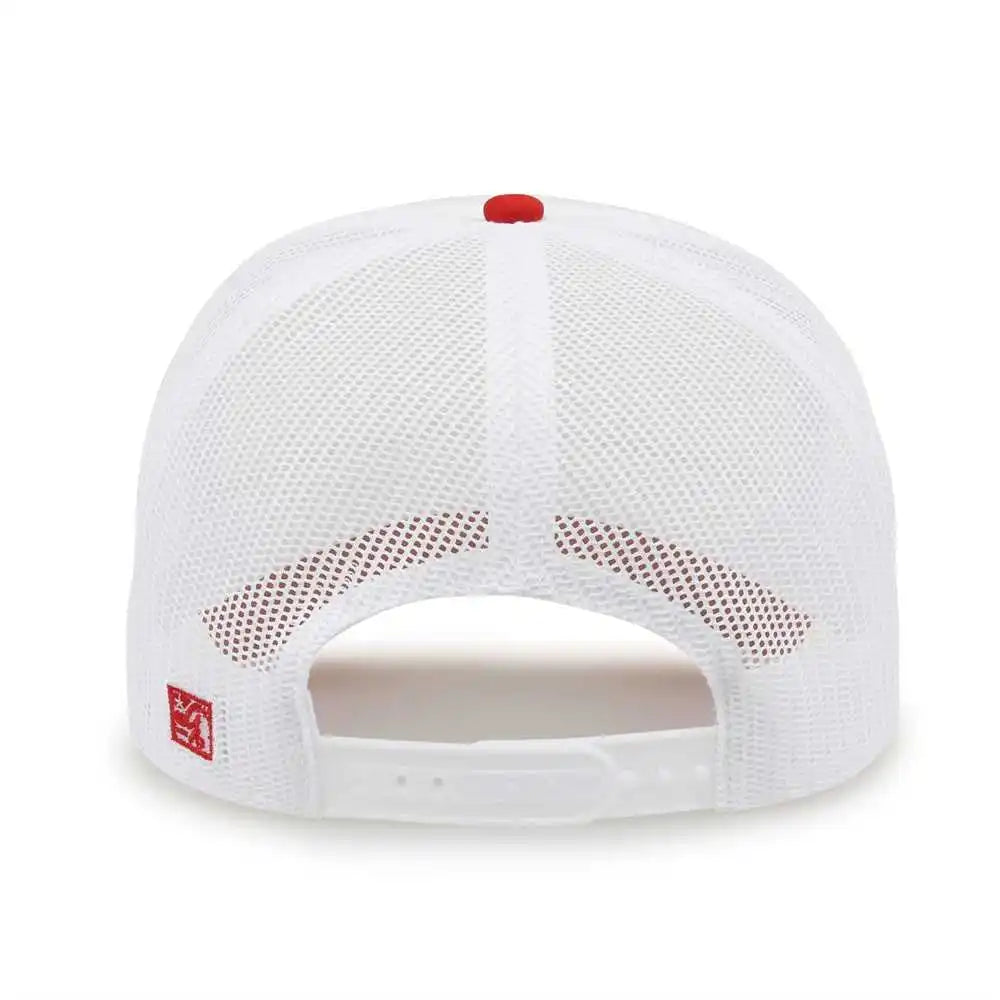 The Game Gb473 Foam Front Trucker Cap White Red / one Size Fits Most
