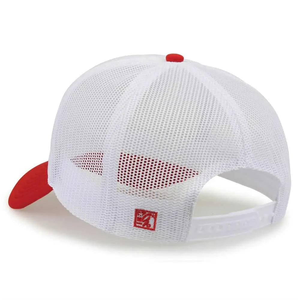 The Game Gb473 Foam Front Trucker Cap - White Red - one Size Fits Most