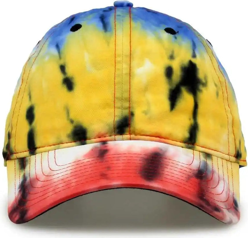 The Game Gb482 Asbury Tie-dyed Twill Cap - Black Rainbow - Multi-colored / 6 5/8’’ - 7