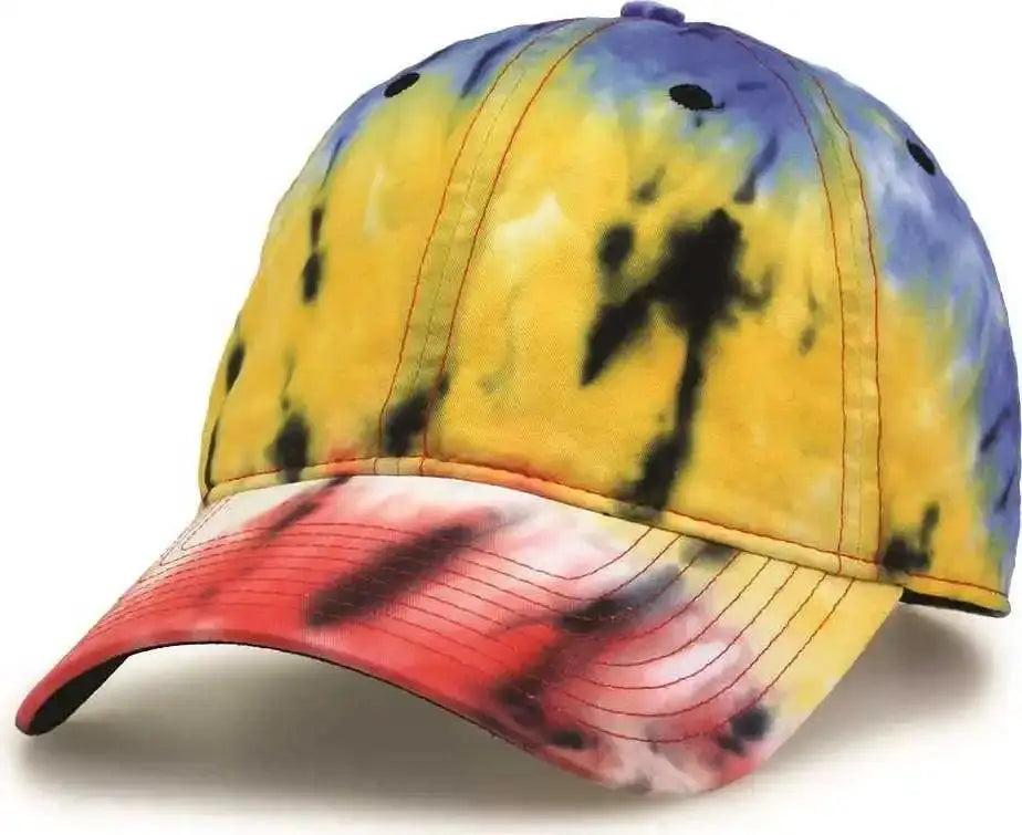 The Game Gb482 Asbury Tie-dyed Twill Cap - Black Rainbow