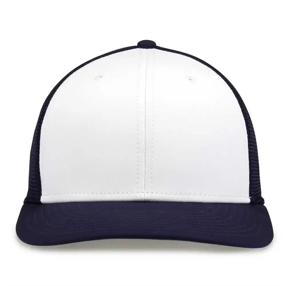 The Game Gb483 on Field Gamechanger with Diamond Mesh Cap White Navy