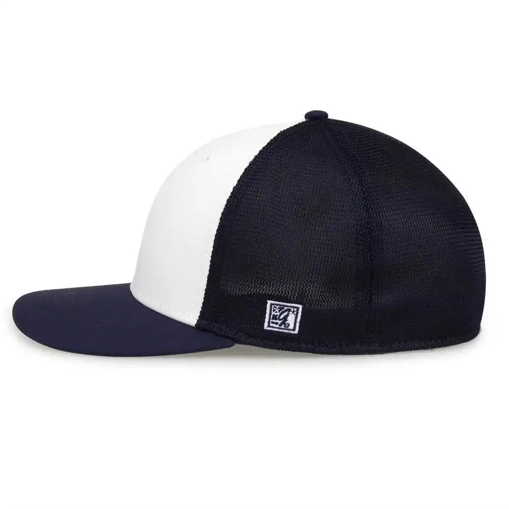 The Game Gb483 on Field Gamechanger with Diamond Mesh Cap White Navy