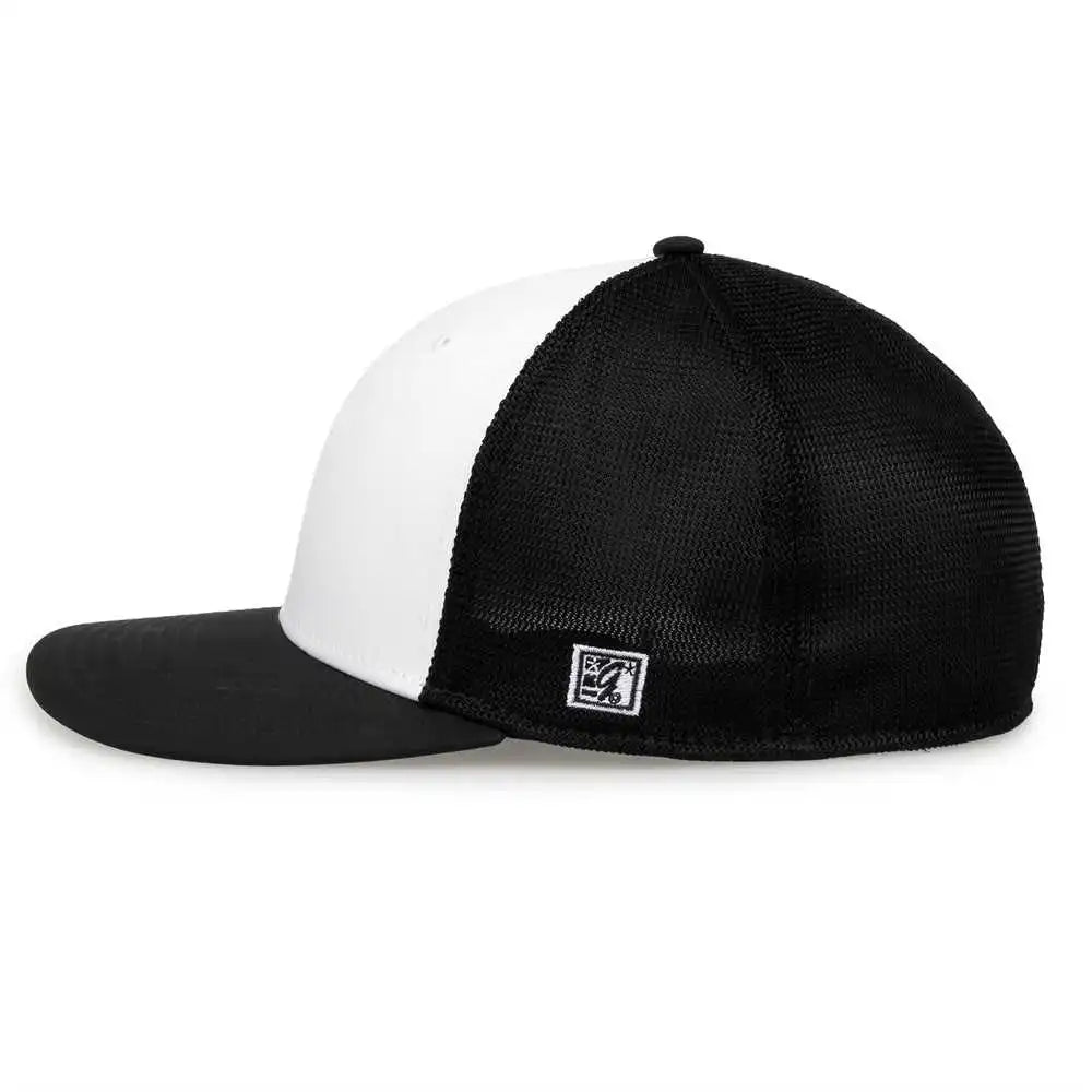 The Game Gb483 on Field Gamechanger with Diamond Mesh Cap White Black