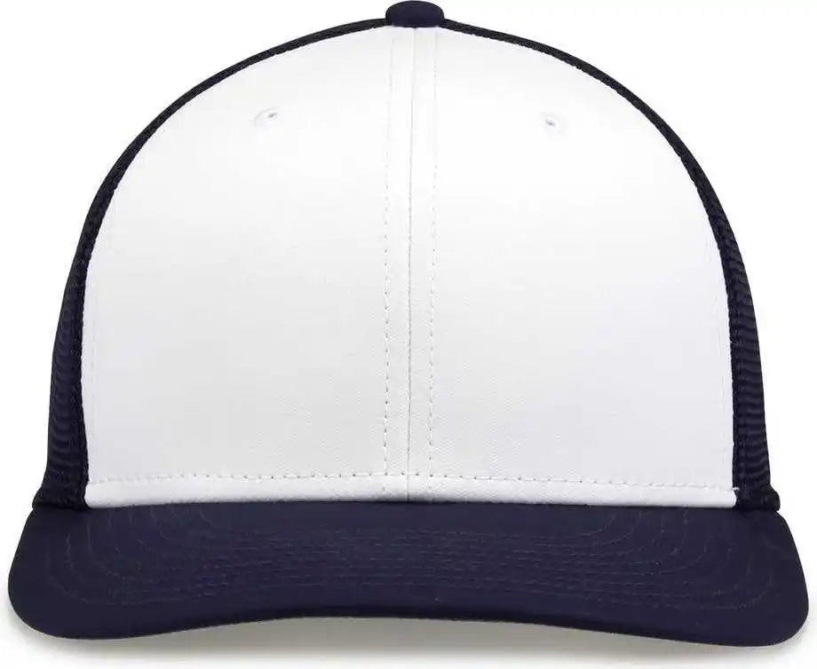 The Game Gb483 on Field Gamechanger with Diamond Mesh Cap White Navy