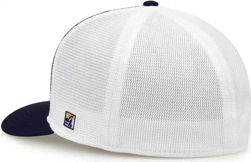 The Game Gb483p on Field Gamechanger with Piping &amp; Diamond Mesh Cap Athletic Gold Navy