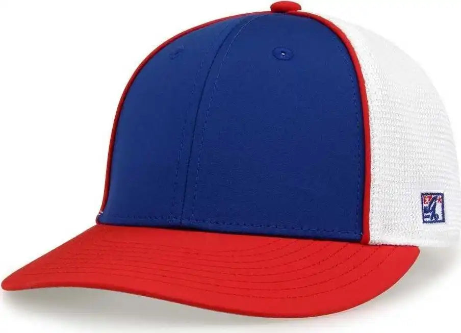The Game Gb483p on Field Gamechanger with Piping &amp; Diamond Mesh Cap Royal Red / 6 1/2’’ 3/4’’