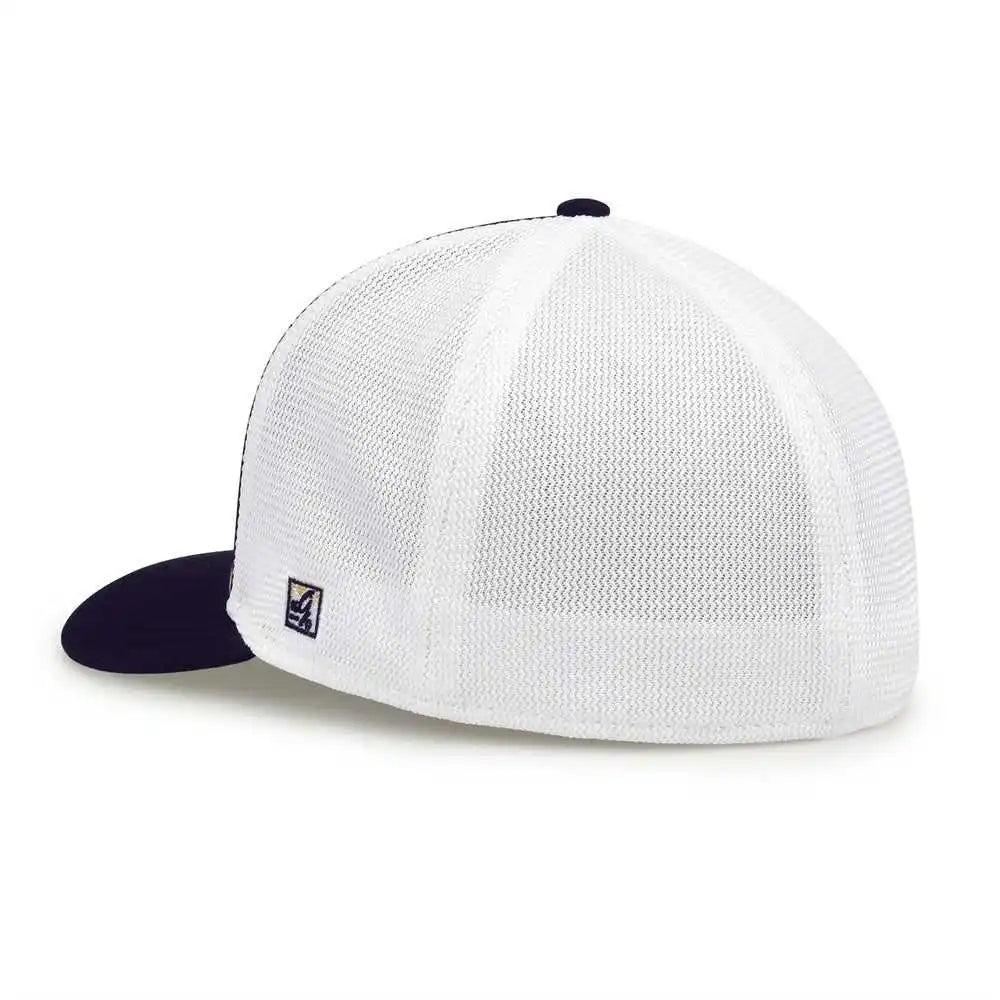 The Game Gb483p on Field Gamechanger with Piping &amp; Diamond Mesh Cap Vegas Gold Navy