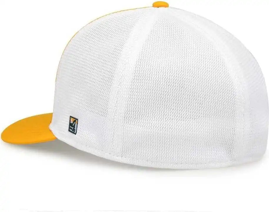 The Game Gb483p on Field Gamechanger with Piping &amp; Diamond Mesh Cap Dark Green Gold