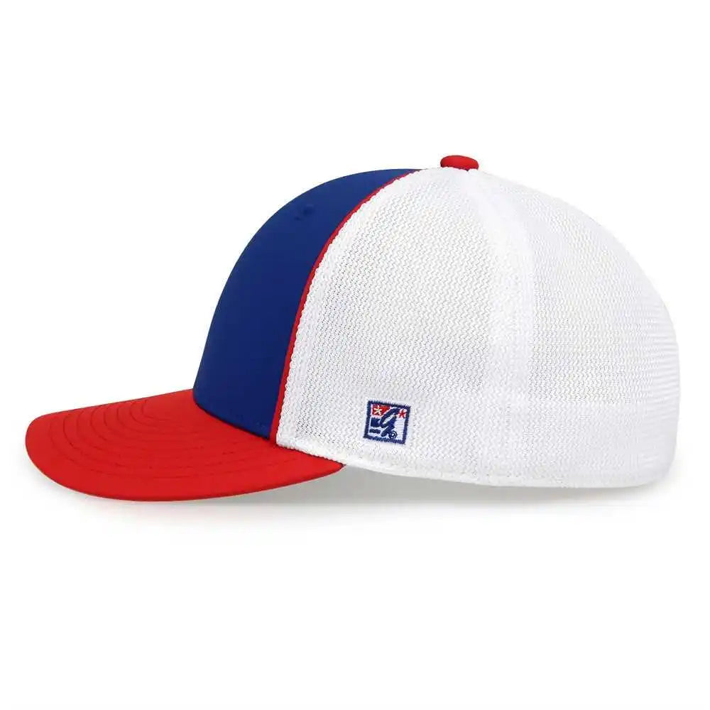 The Game Gb483p on Field Gamechanger with Piping &amp; Diamond Mesh Cap Royal Red