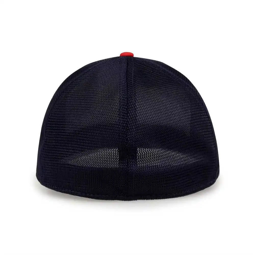 The Game Gb483p on Field Gamechanger with Piping &amp; Diamond Mesh Cap White Red Navy
