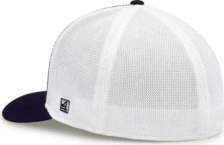The Game Gb483p on Field Gamechanger with Piping &amp; Diamond Mesh Cap Vegas Gold Navy