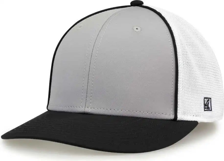 The Game Gb483p on Field Gamechanger with Piping &amp; Diamond Mesh Cap Grey Black Gray / 6 1/2’’ 3/4’’