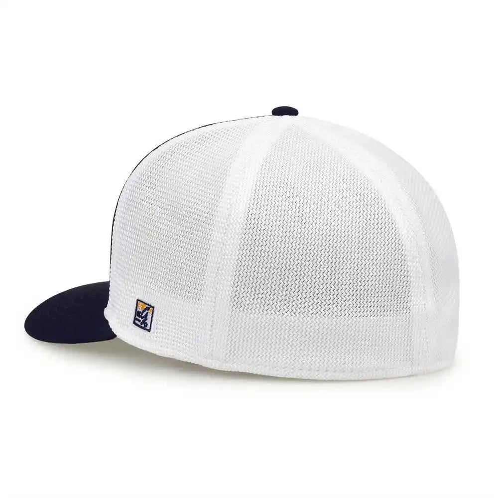 The Game Gb483p on Field Gamechanger with Piping &amp; Diamond Mesh Cap Athletic Gold Navy