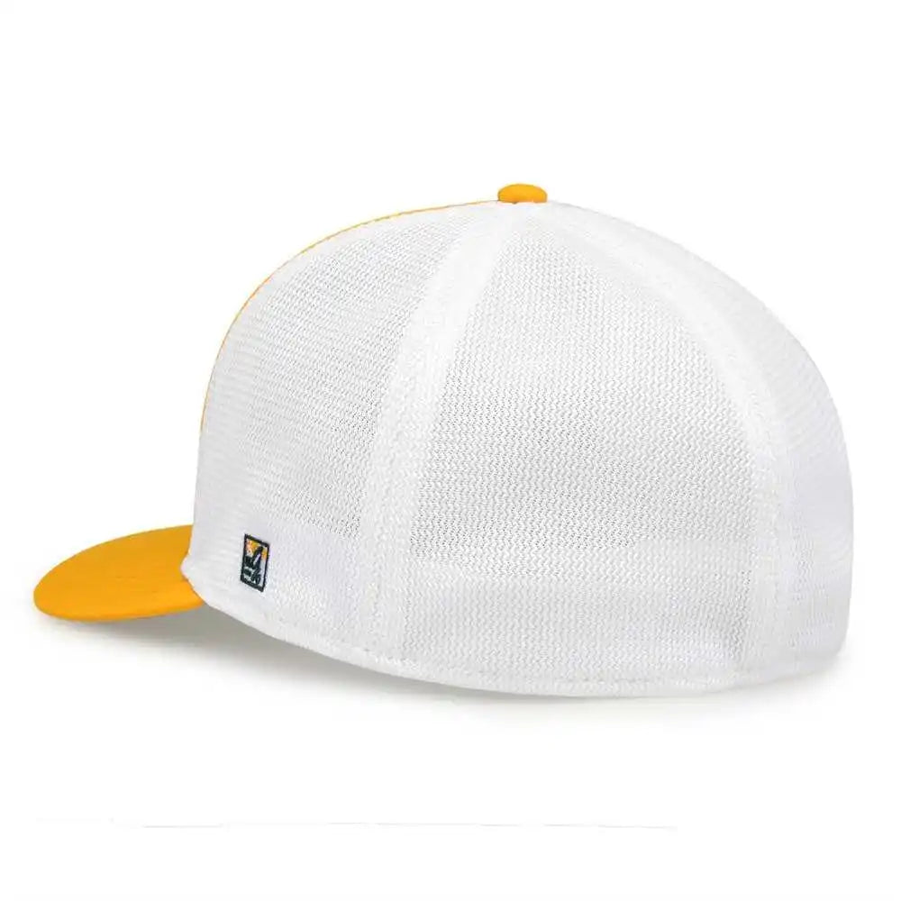 The Game Gb483p on Field Gamechanger with Piping &amp; Diamond Mesh Cap Dark Green Gold