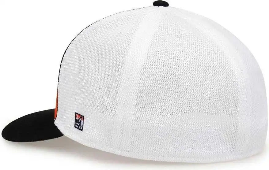 The Game Gb483p on Field Gamechanger with Piping &amp; Diamond Mesh Cap Orange Black
