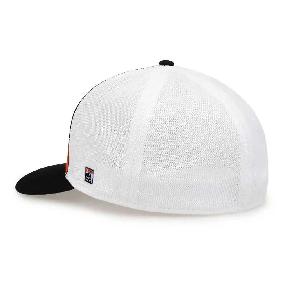 The Game Gb483p on Field Gamechanger with Piping &amp; Diamond Mesh Cap Orange Black