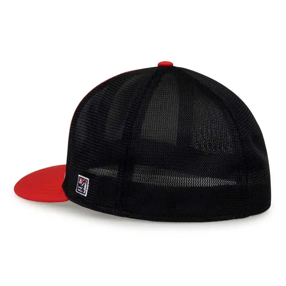 The Game Gb483p on Field Gamechanger with Piping &amp; Diamond Mesh Cap White Red Black