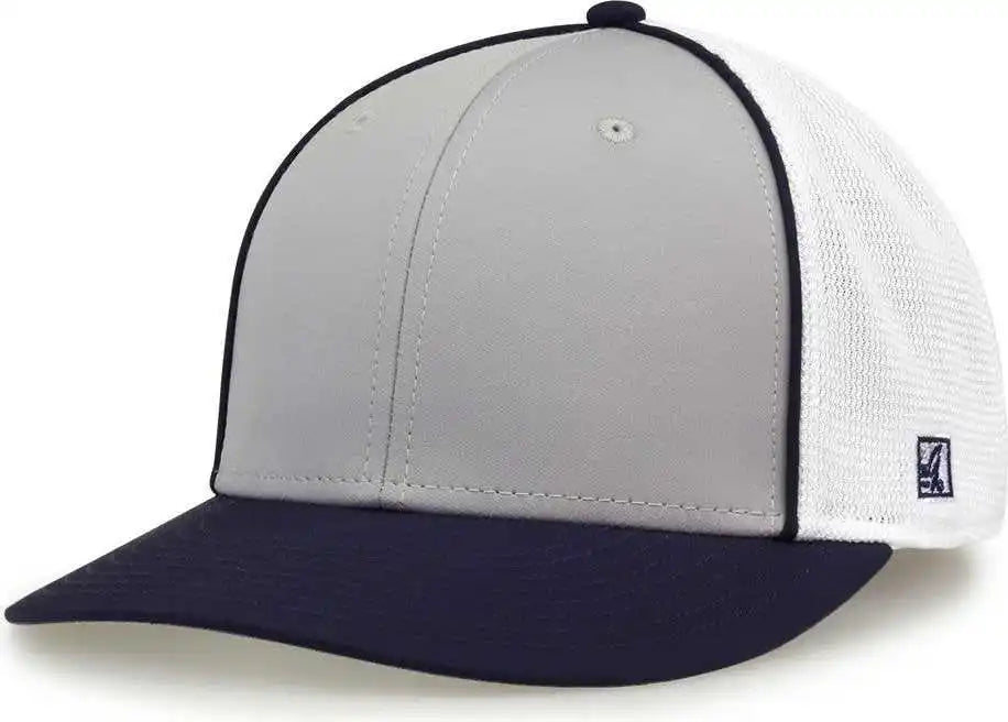 The Game Gb483p on Field Gamechanger with Piping &amp; Diamond Mesh Cap Grey Navy Gray / 6 1/2’’ 3/4’’