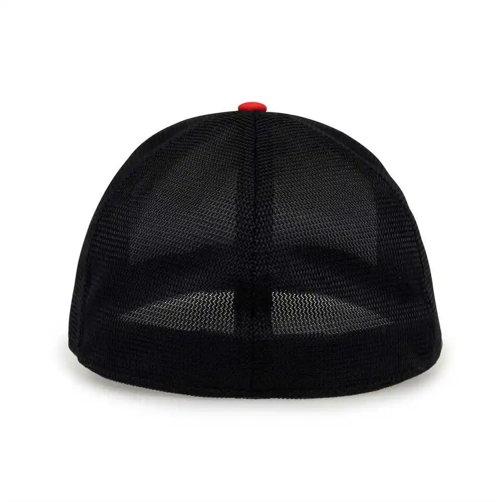 The Game Gb483p on Field Gamechanger with Piping &amp; Diamond Mesh Cap White Red Black