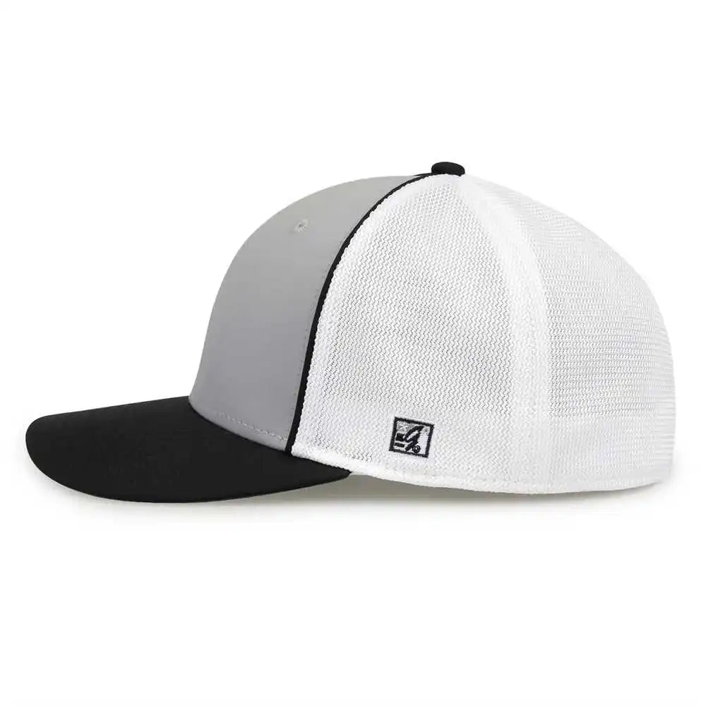 The Game Gb483p on Field Gamechanger with Piping &amp; Diamond Mesh Cap Grey Black