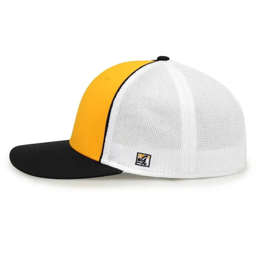 The Game Gb483p on Field Gamechanger with Piping &amp; Diamond Mesh Cap Athletic Gold Black