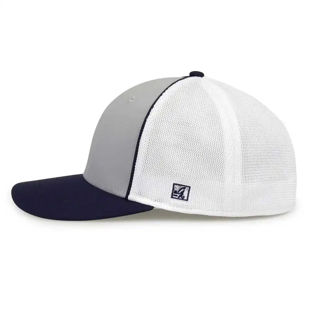 The Game Gb483p on Field Gamechanger with Piping &amp; Diamond Mesh Cap Grey Navy